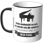 JUNIWORDS Tasse Sieht vielleicht so aus, als würde ich dir zuhören - Piano