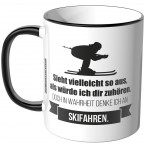 JUNIWORDS Tasse Sieht vielleicht so aus, als würde ich dir zuhören - Skifahren