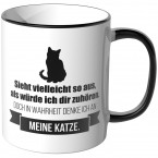 JUNIWORDS Tasse Sieht vielleicht so aus, als würde ich dir zuhören - Katze