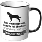 JUNIWORDS Tasse Sieht vielleicht so aus, als würde ich dir zuhören - Rottweiler