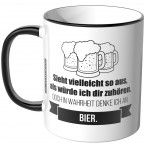 JUNIWORDS Tasse Sieht vielleicht so aus, als würde ich dir zuhören - Feierabend