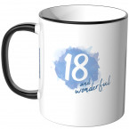 JUNIWORDS Tasse 18 and wonderful - Blau