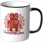 JUNIWORDS Tasse Roter Roboter Wunschname