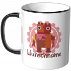 JUNIWORDS Tasse Roter Roboter Wunschname