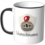 JUNIWORDS Tasse Ritterhelm Wunschname