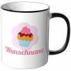 JUNIWORDS Tasse Cupcake mit Wunschname - Motiv 1