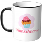 JUNIWORDS Tasse Cupcake mit Wunschname - Motiv 1