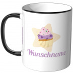 JUNIWORDS Tasse Cupcake mit Wunschname - Motiv 3