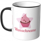 JUNIWORDS Tasse Cupcake mit Wunschname - Motiv 4