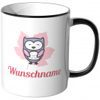 JUNIWORDS Tasse Eule mit Wunschname