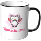 JUNIWORDS Tasse Eule mit Wunschname