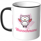 JUNIWORDS Tasse Eule mit Wunschname