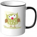 JUNIWORDS Tasse Eule mit Wunschname