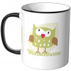 JUNIWORDS Tasse Eule mit Wunschname