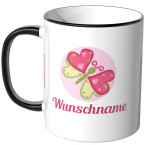 JUNIWORDS Tasse Schmetterling mit Wunschname - Motiv 5