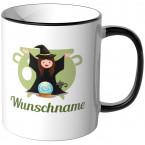 JUNIWORDS Tasse Hexe mit Wunschname