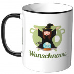 JUNIWORDS Tasse Hexe mit Wunschname