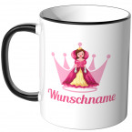 JUNIWORDS Tasse Prinzessin Pink mit Wunschname