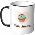 JUNIWORDS Tasse Cupcake mit Wunschname - Motiv 7