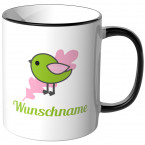 JUNIWORDS Tasse Vogel mit Wunschname - Motiv 2