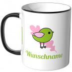 JUNIWORDS Tasse Vogel mit Wunschname - Motiv 2