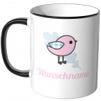 JUNIWORDS Tasse Vogel mit Wunschname - Motiv 3