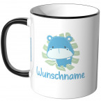 JUNIWORDS Tasse Flusspferd mit Wunschname