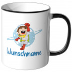 JUNIWORDS Tasse Astronaut mit Wunschname