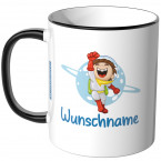 JUNIWORDS Tasse Astronaut mit Wunschname