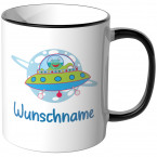 JUNIWORDS Tasse UFO mit Wunschname