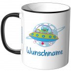 JUNIWORDS Tasse UFO mit Wunschname