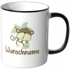 JUNIWORDS Tasse Zebra mit Wunschname