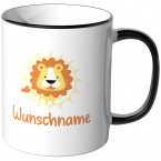 JUNIWORDS Tasse Löwe mit Wunschname