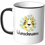 JUNIWORDS Tasse Tiger mit Wunschname