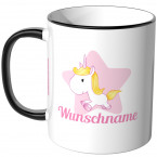 JUNIWORDS Tasse Einhorn mit Wunschname