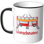 JUNIWORDS Tasse Bus mit Wunschname
