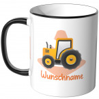 JUNIWORDS Tasse Kompaktlader ohne Schaufel mit Wunschname