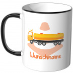 JUNIWORDS Tasse Kompaktlader ohne Schaufel mit Wunschname