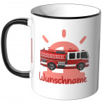 JUNIWORDS Tasse Tanklöschfahrzeug mit Wunschname