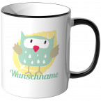 JUNIWORDS Tasse Eule mit Wunschname - Motiv 5