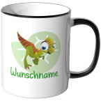 JUNIWORDS Tasse Dilophosaurus mit Wunschname