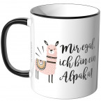 JUNIWORDS Tasse Mir egal, ich bin ein Alpaka - Rosa