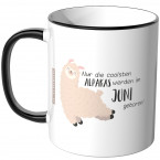 JUNIWORDS Tasse Nur die coolsten Alpakas werden im Juni geboren!
