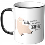 JUNIWORDS Tasse Nur die coolsten Alpakas werden im Oktober geboren!