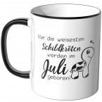 JUNIWORDS Tasse Nur die weisesten Schildkröten werden im Juli geboren!