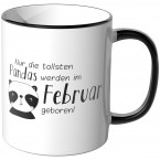 JUNIWORDS Tasse Nur die tollsten Pandas werden im Februar geboren!