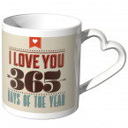 JUNIWORDS Herz Tasse I love you 365 days of the year