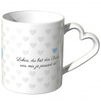 JUNIWORDS personalisierte Herz Tasse *Name* du bist das Beste, was mir je passiert ist! - Blau