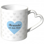 JUNIWORDS personalisierte Herz Tasse *Name* ich liebe Dich! - Blau