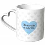 JUNIWORDS personalisierte Herz Tasse *Name* ich liebe Dich! - Blau